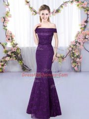 Superior Sleeveless Lace Up Floor Length Lace Damas Dress