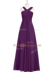 Eggplant Purple Sleeveless Chiffon Zipper Prom Party Dress for Prom and Party