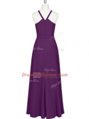 Hot Sale Eggplant Purple Prom Dress Prom and Party with Ruching Straps Sleeveless Zipper
