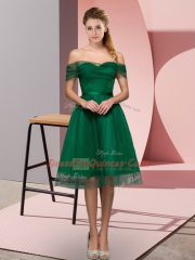Artistic Green Lace Up Beading and Lace Sleeveless Tea Length