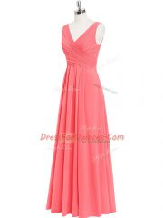 Best Sleeveless Ruching Zipper Prom Dresses