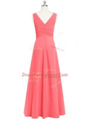 Best Sleeveless Ruching Zipper Prom Dresses