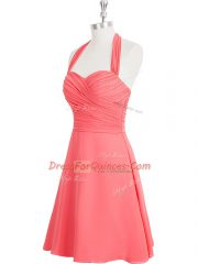 Custom Design Chiffon Sleeveless Mini Length Prom Party Dress and Ruching