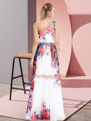 White Sleeveless Chiffon Zipper Prom Gown for Prom and Party