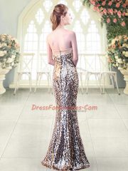 Floor Length Silver Dress for Prom Strapless Sleeveless Zipper