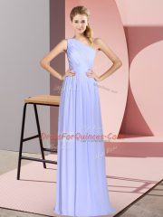 Baby Blue Sleeveless Chiffon Lace Up Prom Evening Gown for Prom and Party