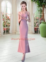Cheap Straps Sleeveless Satin Dress for Prom Ruching Zipper