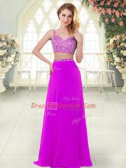 Stunning Sleeveless Beading Zipper Prom Evening Gown