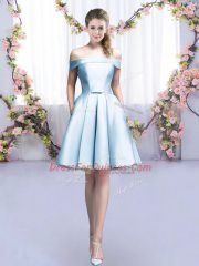 Off The Shoulder Sleeveless Satin Quinceanera Court Dresses Belt Lace Up