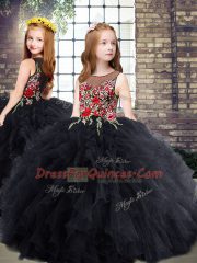 Hot Selling Sleeveless Embroidery and Ruffles Zipper Kids Formal Wear