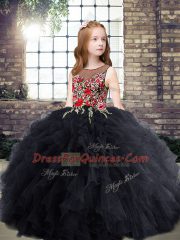Hot Selling Sleeveless Embroidery and Ruffles Zipper Kids Formal Wear