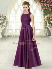 Sleeveless Backless Floor Length Ruching Evening Dress