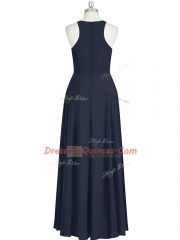 Floor Length Zipper Black for Prom and Party and Military Ball with Ruching