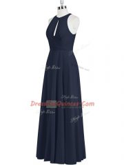 Floor Length Zipper Black for Prom and Party and Military Ball with Ruching