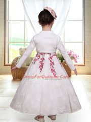 Straps Sleeveless Zipper Flower Girl Dress White Lace