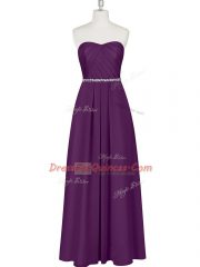 Purple Dress for Prom Prom and Party with Beading Sweetheart Sleeveless Zipper
