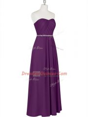 Purple Dress for Prom Prom and Party with Beading Sweetheart Sleeveless Zipper