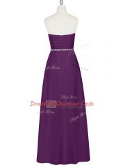 Purple Dress for Prom Prom and Party with Beading Sweetheart Sleeveless Zipper