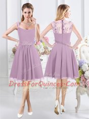 Halter Top High Low A-line Sleeveless Lavender Quinceanera Court of Honor Dress Zipper