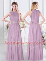 Affordable Sleeveless Ruching Zipper Dama Dress for Quinceanera