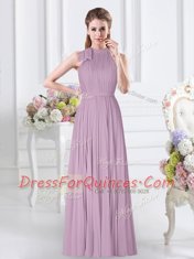 Affordable Sleeveless Ruching Zipper Dama Dress for Quinceanera
