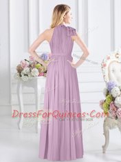 Affordable Sleeveless Ruching Zipper Dama Dress for Quinceanera
