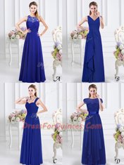 Colorful Sleeveless Lace and Ruffles and Ruching Zipper Dama Dress