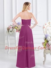 Elegant Empire Court Dresses for Sweet 16 Fuchsia Sweetheart Chiffon Sleeveless Floor Length Zipper