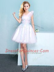 Classical Sleeveless Appliques Lace Up Damas Dress