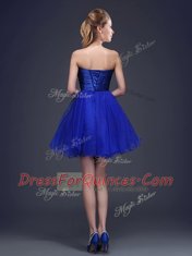 Latest Strapless Sleeveless Organza Dama Dress Beading and Ruching Lace Up