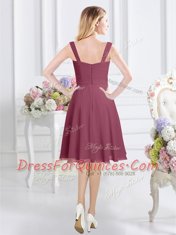 Chic Asymmetric Sleeveless Chiffon Quinceanera Court Dresses Ruching Zipper