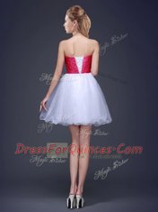 White Sleeveless Organza Lace Up Dama Dress for Quinceanera for Prom and Party