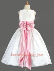 Scoop Floor Length A-line Sleeveless White Flower Girl Dresses for Less Zipper