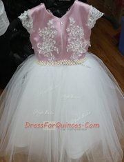 Nice Scoop Cap Sleeves Zipper Ankle Length Beading Toddler Flower Girl Dress