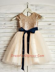 Best Selling Scoop Sleeveless Tulle Flower Girl Dresses Sashes ribbons and Sequins Zipper
