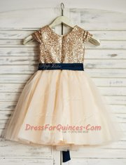 Best Selling Scoop Sleeveless Tulle Flower Girl Dresses Sashes ribbons and Sequins Zipper