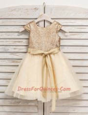Best Selling Scoop Sleeveless Tulle Flower Girl Dresses Sashes ribbons and Sequins Zipper
