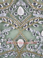 Modern Scoop Sleeveless Tulle Homecoming Dress Beading and Appliques Zipper