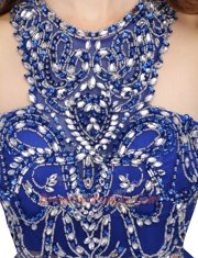 Royal Blue Prom Dress Prom and Party and For with Beading Scoop Sleeveless Criss Cross