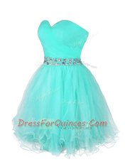 Fantastic Sweetheart Sleeveless Organza Prom Evening Gown Beading and Ruffled Layers Zipper