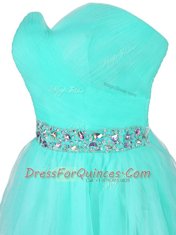 Fantastic Sweetheart Sleeveless Organza Prom Evening Gown Beading and Ruffled Layers Zipper