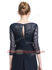 Most Popular Chiffon 3 4 Length Sleeve Floor Length Prom Dress and Beading