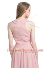 Scoop Chiffon Sleeveless Knee Length and Beading