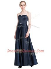 Top Selling Black Zipper Sweetheart Beading Prom Gown Satin Sleeveless
