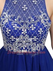 Scoop Mini Length Column/Sheath Sleeveless Royal Blue Prom Dresses Zipper
