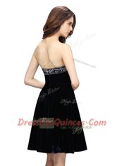 Sweetheart Sleeveless Zipper Prom Gown Black Chiffon