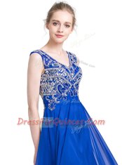 Ankle Length Column/Sheath Sleeveless Royal Blue Prom Evening Gown Zipper