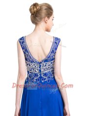 Ankle Length Column/Sheath Sleeveless Royal Blue Prom Evening Gown Zipper