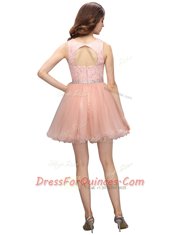 Scoop Sleeveless Beading and Lace Zipper Prom Evening Gown