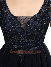 Black V-neck Criss Cross Beading Sleeveless